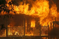 Conventional Home on Fire
