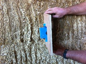 Electrical Box Side View in straw bale wall