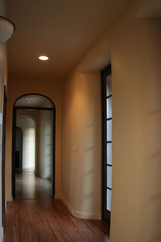 straw bale house hallway