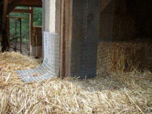 attaching straw bales to a timber frame