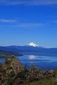 view of Mt. McLoughlin over a lake
