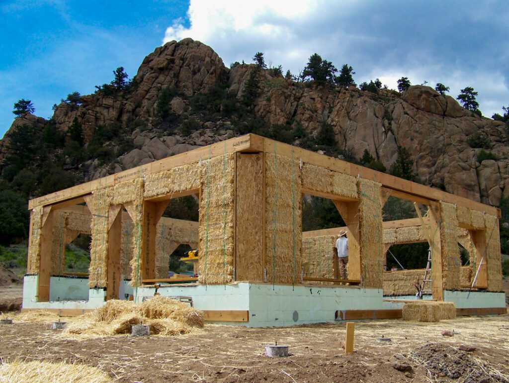 Straw bale home construction