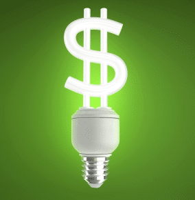 money coming out of lightbulb