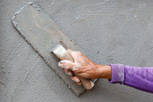 hand plastering wall