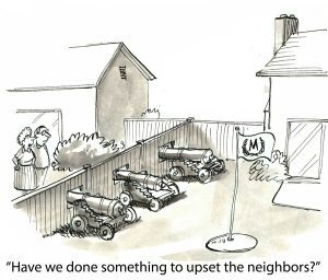 cartoon of upset neighbors