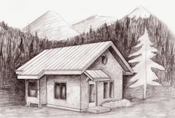Applegate straw bale cottage elevation