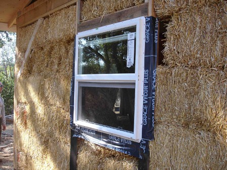 window flashing on straw bale wall
