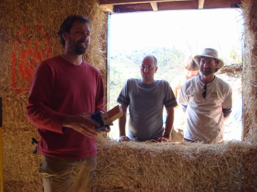 Andrew Morrison teaching straw bale