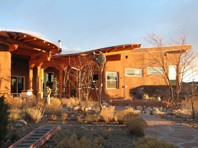 straw bale house exterior