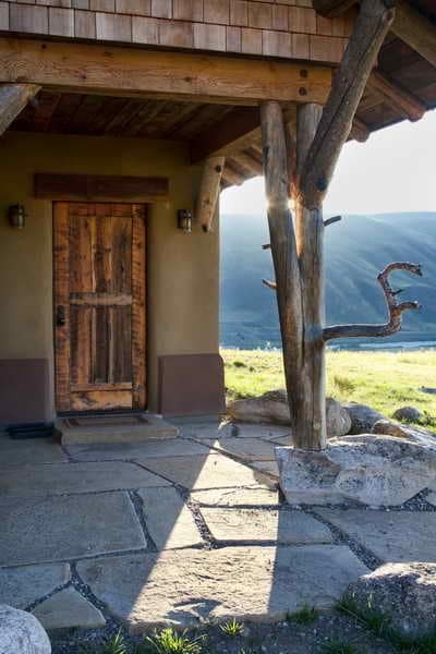 straw bale house exterior entrance