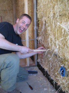 running electrical wire in straw bale wall
