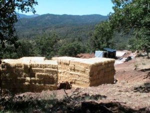 stacked straw bales