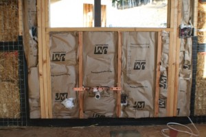 water isolation wall in straw bale wall
